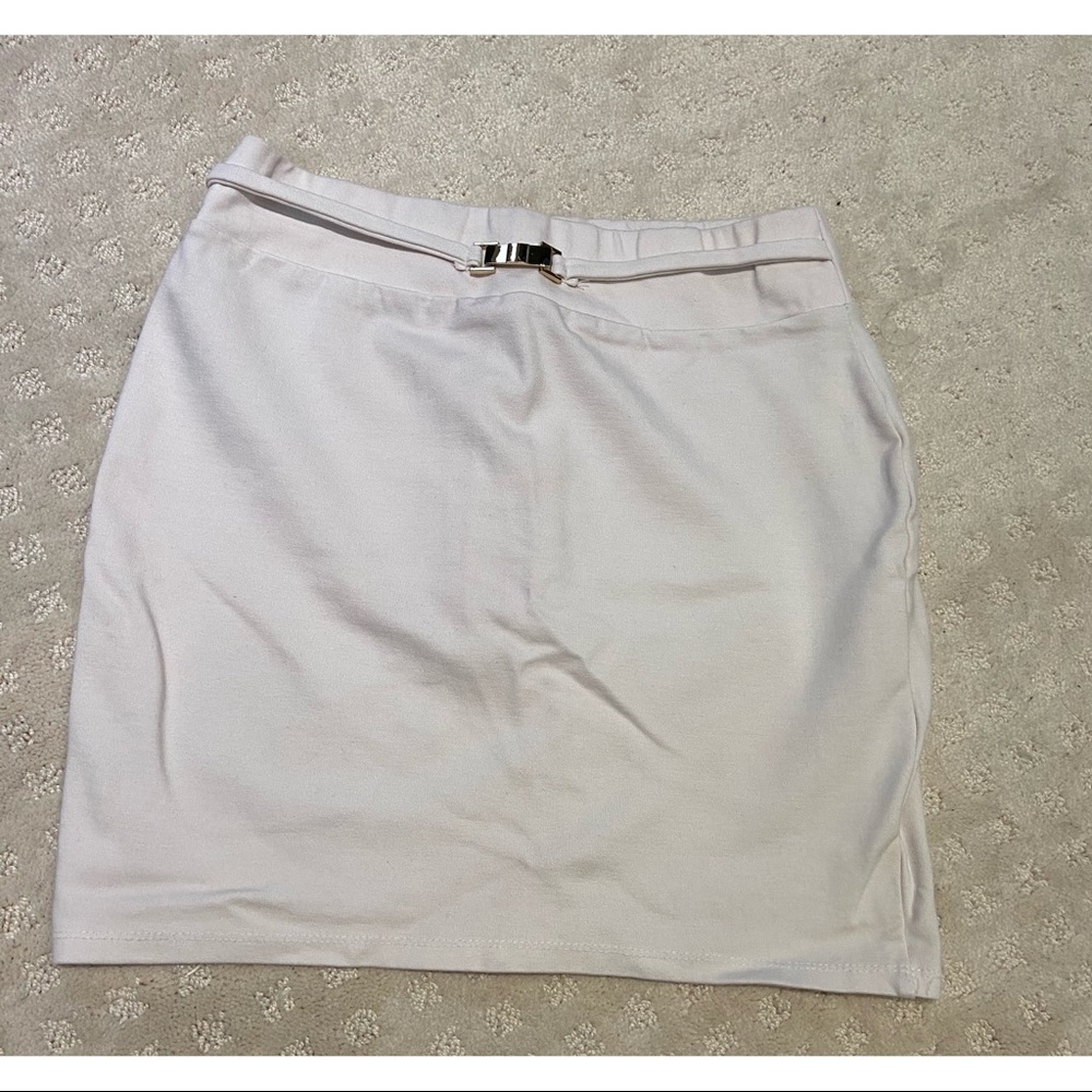 White mini skirt